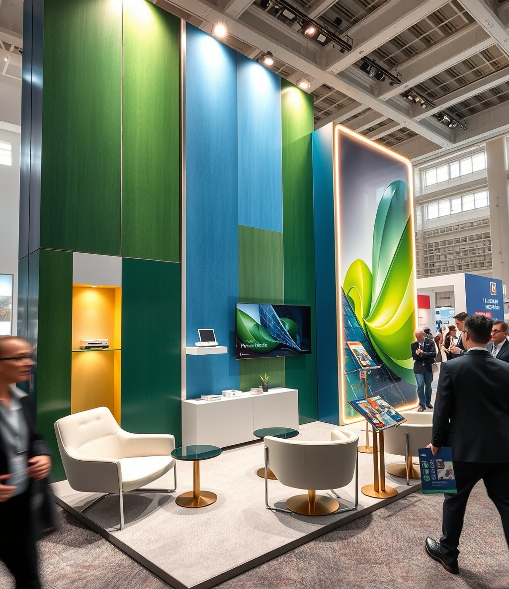 Custom exhibition environment developed as a coordinated design, production and show-floor system